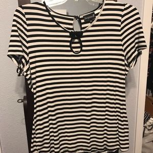 XXXL Black & White Striped Top